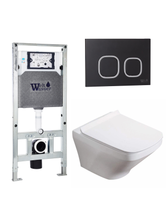 Комплект инсталляции с унитазом Weltwasser AMBERG 506 ST + HOFBACH 041 GL-WT + AMBERG RD-BL
