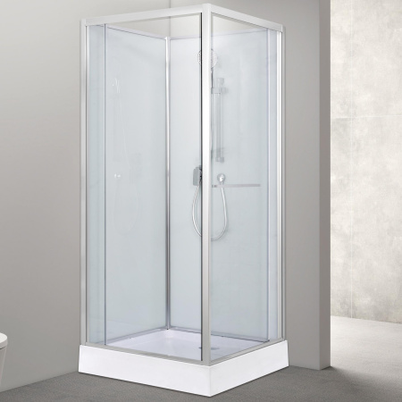 Душевая кабина AQUABATH ATLAS AB-1002S (прямоугольная, 90x90, хром, с поддоном, сифоном, без крыши)