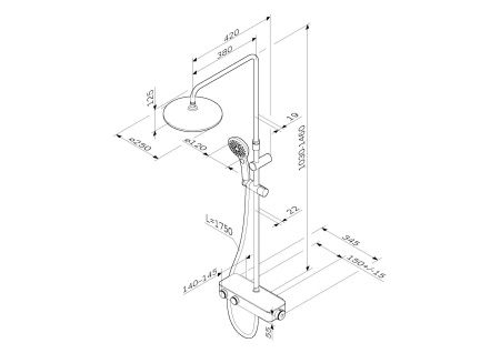 Душевая система AM.PM Inspire 2.0 F0750A400 ShowerSpot с термостатом