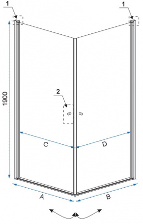 Душевой уголок Rea Easy Space N2 80x80 K5413