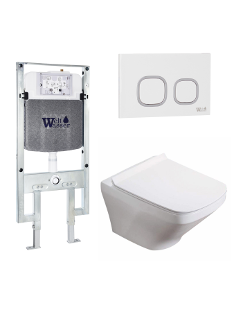 Комплект инсталляции с унитазом Weltwasser AMBERG 497 ST + HOFBACH 041 GL-WT + AMBERG RD-WT