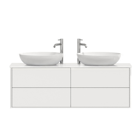 Тумба под умывальник Belux Джаз подвесная 150-04, белый глянцевый