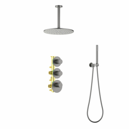 Встраиваемая душевая система с термостатом TIMO Saona SX-2399/18SM, черное золото