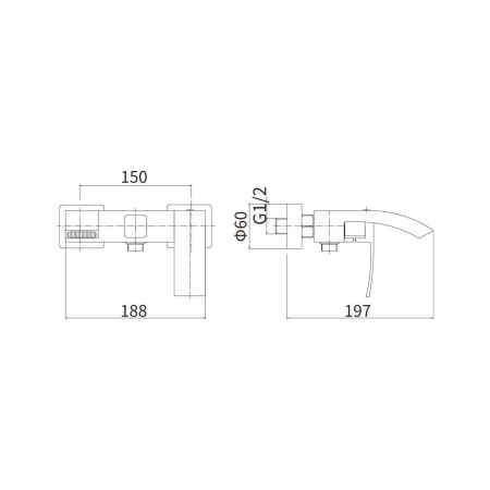 Смеситель для ванны FASHUN A53018, сатин