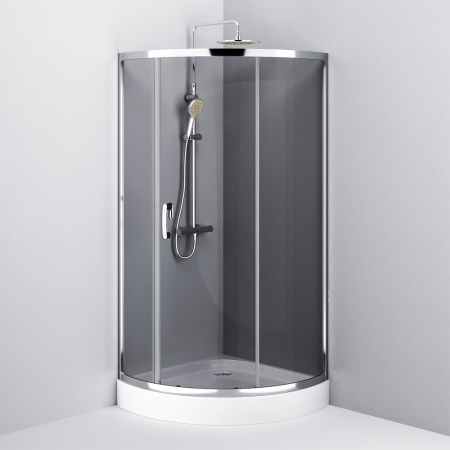 W83UG-315-090CG Like Solo Slide Душевое ограждение AM.PM 90x90x200, стекло тонированное, профиль хром