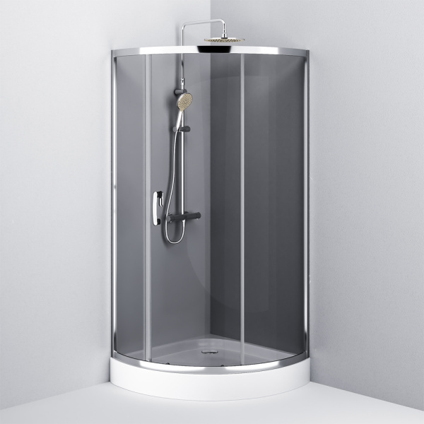 W83UG-315-090CG Like Solo Slide Душевое ограждение AM.PM 90x90x200, стекло тонированное, профиль хром