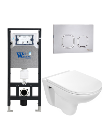 Унитаз с инсталляцией WeltWasser AMBERG 506 + BAARBACH 004 GL-WT + AMBERG RD-MT CR