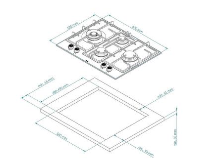 Газовая варочная панель ZorG Technology BP9 FDW gray