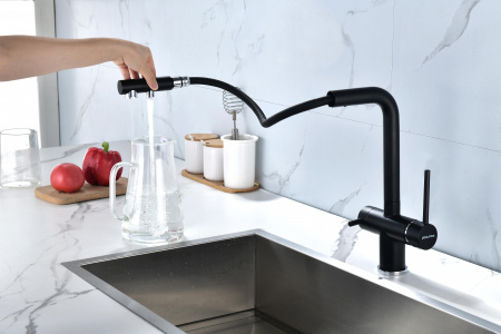 Смеситель для кухни Paulmark SERPENTINE Se213222-401(AN), антрацит