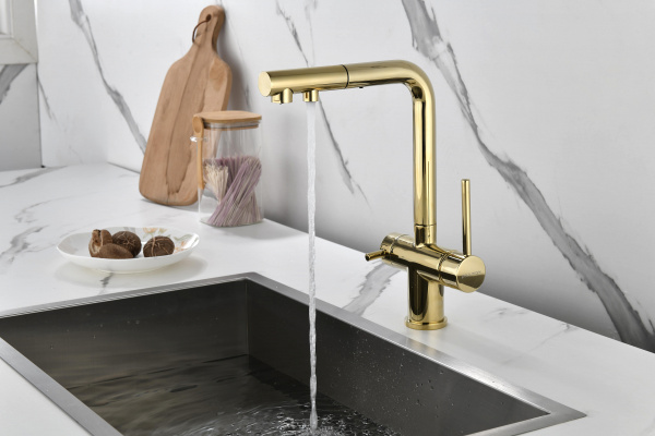 Смеситель для кухни Paulmark SERPENTINE Se213222-G, золото