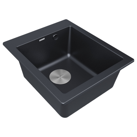Мойка Paulmark KANTE 40 PM104249-BLM 490х415х195 мм, IT-GRANIT, черный металлик