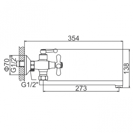 Смеситель для ванны Ledeme H18 L2518