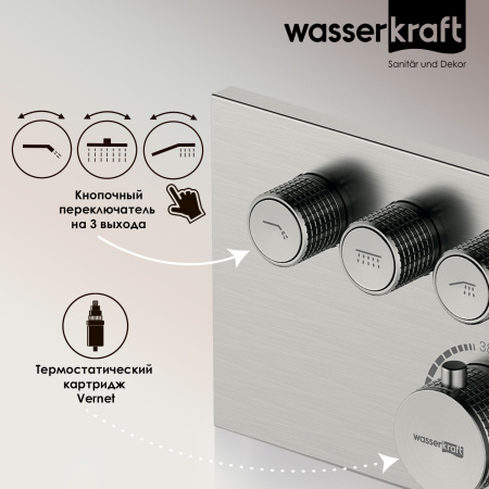 Wern 4258 Thermo Термостатический смеситель для ванны и душа WasserKRAFT