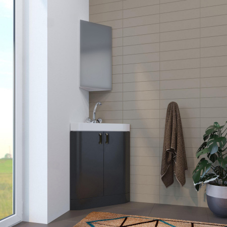 Тумба д/ванной MIXLINE "КВАРЦ-67" напольная, угловая серая под ум. Quartz-50 (540986)