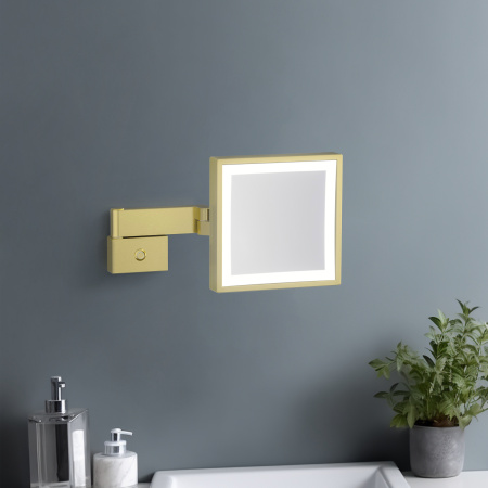 Зеркало косметическое с подсветкой TIMO Selene 17074/17, матовое золото