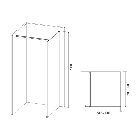 Душевая перегородка AB29100B1