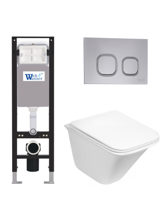 Комплект инсталляции с унитазом Weltwasser AMBERG 350 + ROTBACH 004 GL-WT + AMBERG RD-CR