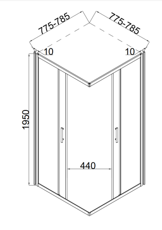 Душевой уголок Taliente TA-08082-1CP 80х80 стекло прозрачное 6 мм