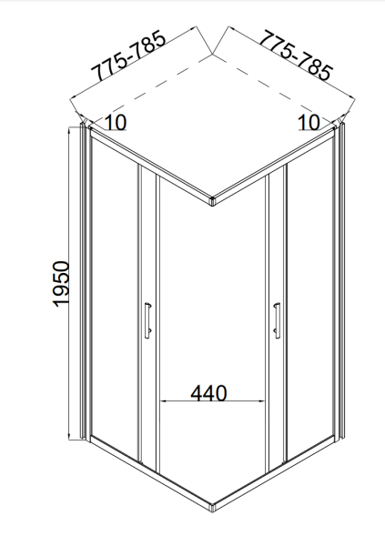 Душевой уголок Taliente TA-08082-1CP 80х80 стекло прозрачное 6 мм
