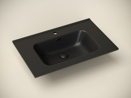 Умывальник накладной прямоугольный Ceramicanova Element 710*465*180мм, Черный матовый, CN7007MB