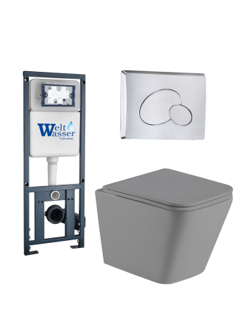 Комплект инсталляции с унитазом Weltwasser MARBERG 410 + GELBACH 041 MT-GR + MAR 410 RD-CR
