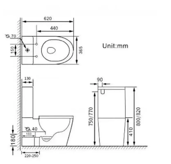 Безободковый напольный унитаз SantiLine SL-5014SM-BD с функцией биде, сиденье микролифт, цвет белый