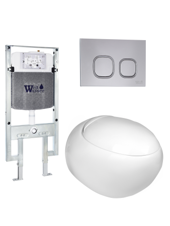 Комплект инсталляции с унитазом Weltwasser AMBERG 497 ST + JECKENBACH 004 GL-WT + AMBERG RD-CR