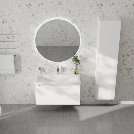 Тумба под умывальник Belux Берген подвесная 80-01 белый глянцевый