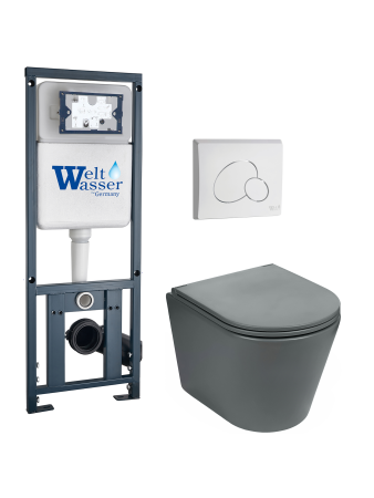 Комплект инсталляции с унитазом Weltwasser MARBERG 410 + SALZBACH 043 MT-GR + MAR 410 RD GL-WT