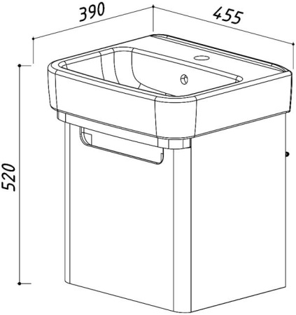 Тумба под умывальник Belux Варшава НП 45-01, Белый глянцевый