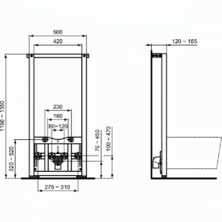 Инсталляция для биде Ideal Standard ProSys R016267