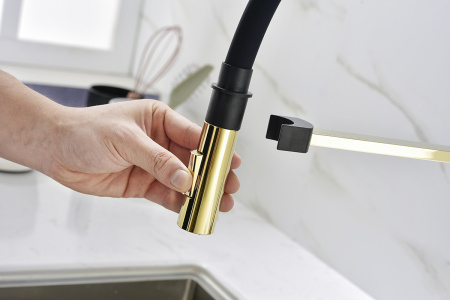 Смеситель для кухни Paulmark HALT Ha214021-G, золото