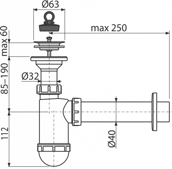 Сифон для умывальника AlcaPlast A41