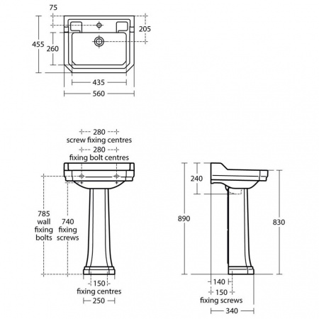 Умывальник Ideal Standard Waverley U470201 56x45 см