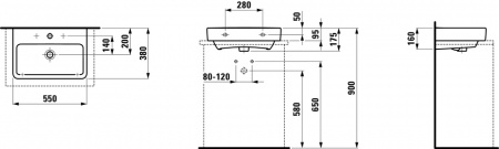 Умывальник Laufen Pro S 8179580001091 55x38x17.5