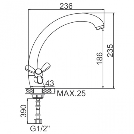 Смеситель для мойки Ledeme H12 L4212-2