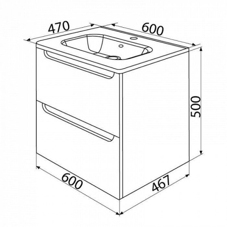 Тумба с раковиной IDDIS Edifice 60 подвесная белая (EDI60W0i95K)