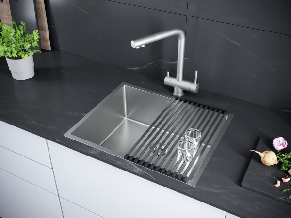 Мойка Paulmark NEXT 54 UNI PM215444-BS 440х540х200 мм, нержавеющая сталь, нержавеющая сталь