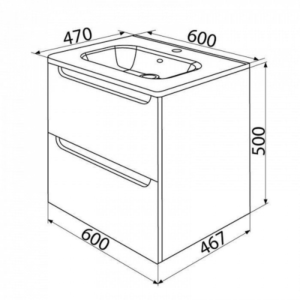 Тумба с раковиной IDDIS Edifice 60 подвесная белая (EDI60W0i95K)