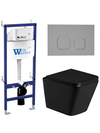 Комплект инсталляции с унитазом Weltwasser BAMBERG 460 + GELBACH 043 GL-BL + BAMBERG CR