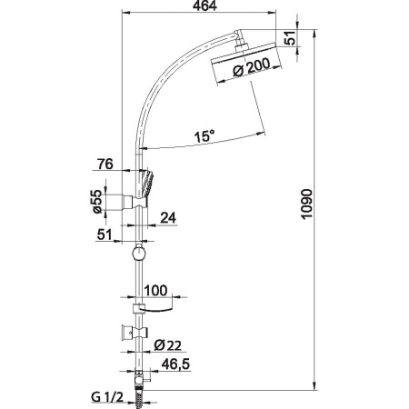 Душевая стойка Rubineta Stream 624127