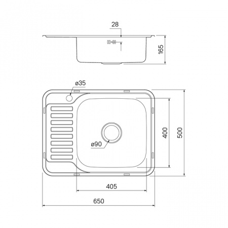 Кухонная мойка IDDIS Basic BAS65PRi77 65х50