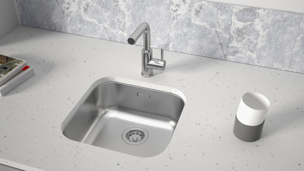 Мойка Paulmark VELLO 44 UNI VE44-BS 446х446х180 мм, нержавеющая сталь, нержавеющая сталь