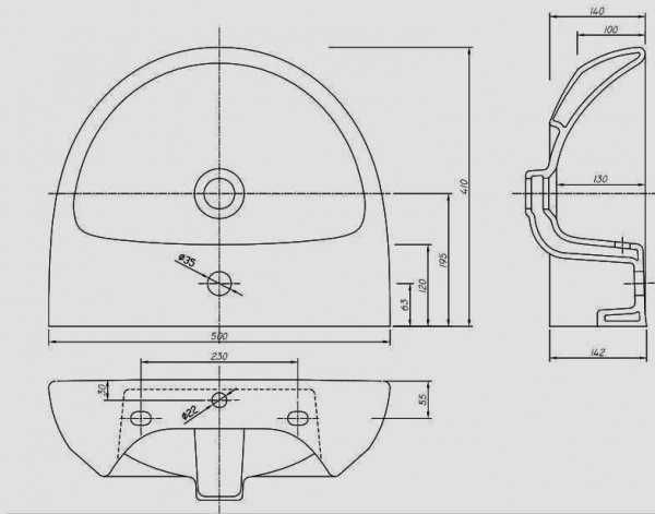 Умывальник Kolo Nova Pro M31150000 50 cм, с отверстием