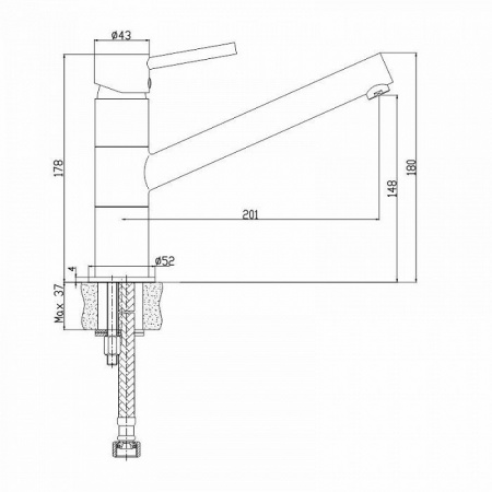 Смеситель для мойки IDDIS Velikan VL1BBSGi05 черный