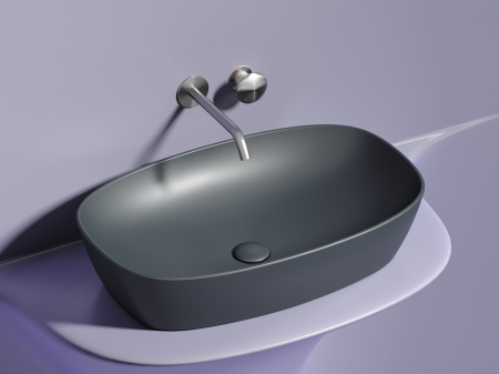 Умывальник чаша накладная овальная Ceramicanova Element 600*380*138мм, Темный антрацит матовый, CN6049MDH