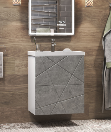 Тумба под раковину напольная VIGO Geometry tn.GEO.FOS.50.2Y бетон, 50 см