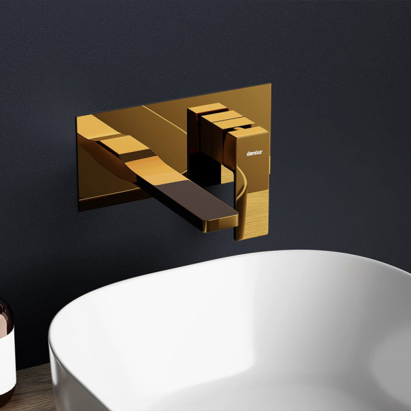 530260600 Gala Смеситель для умывальника Damixa монтируемый в стену, золото