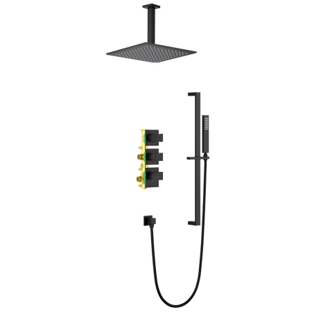 Встраиваемая душевая система с термостатом TIMO Selene SX-2229/03SM, черный