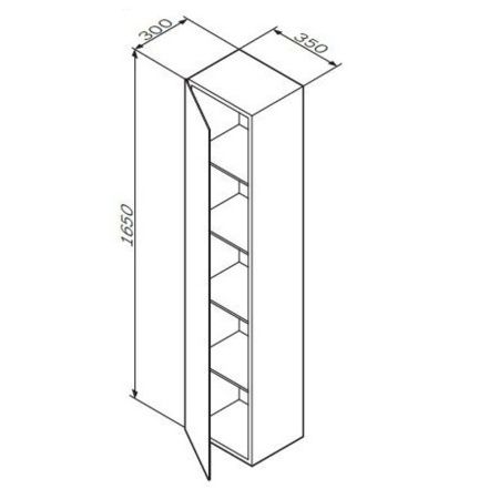 Шкаф-пенал AM.PM Spirit 2.0 M70ACHML0356WG подвесной 35 см, левый, белый глянец